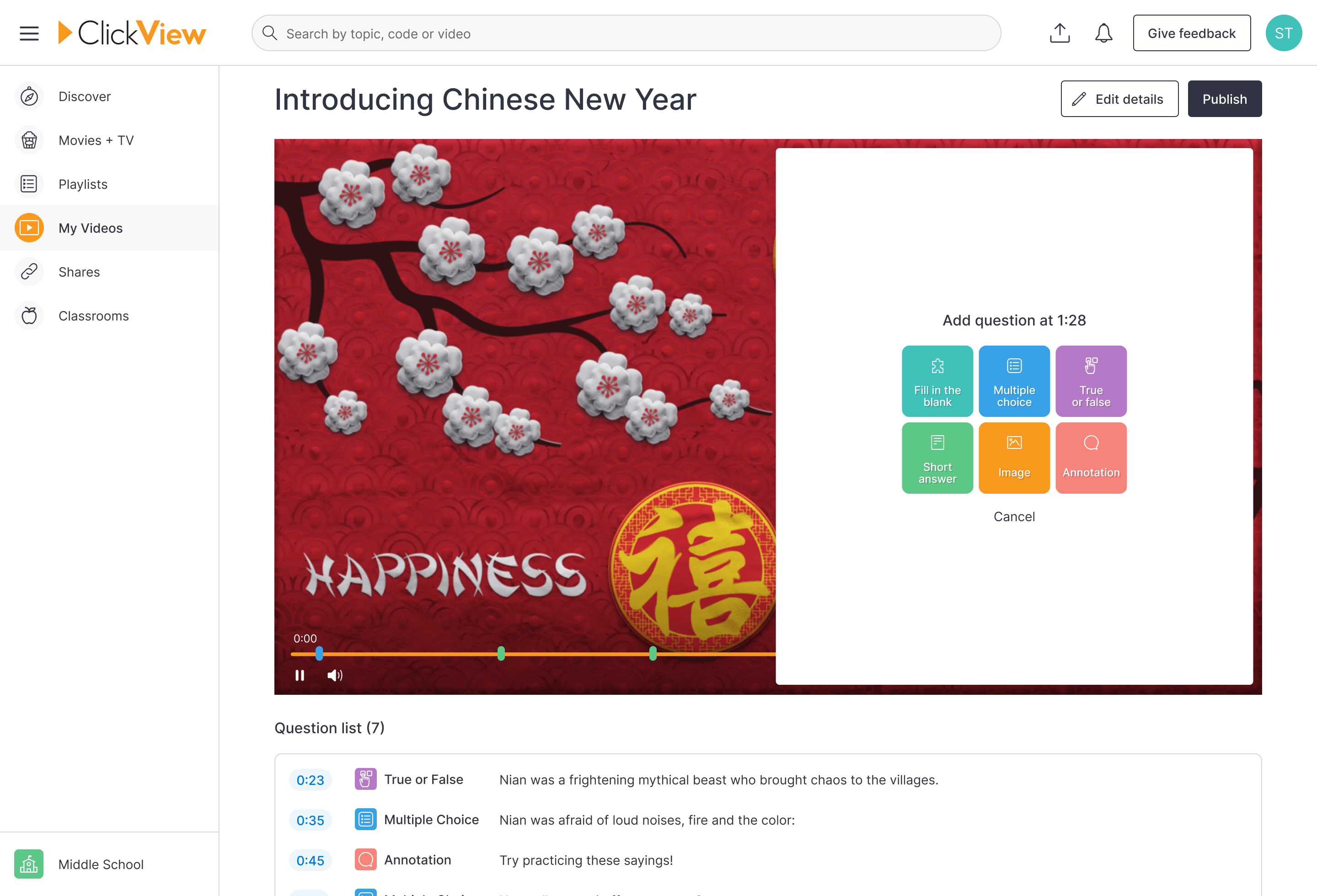 ClickView Create interactive screenshot