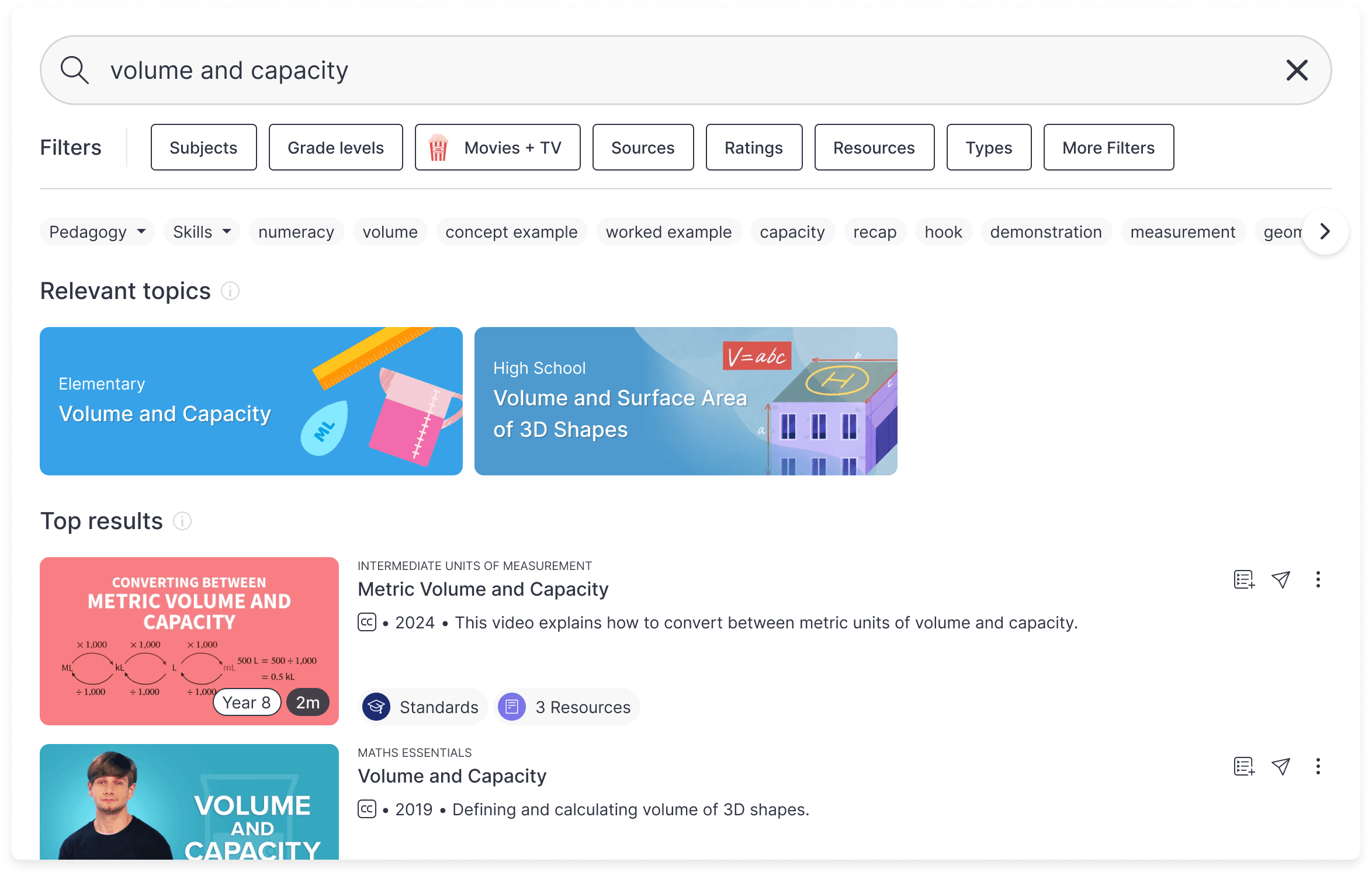 ClickView Search and filter feature