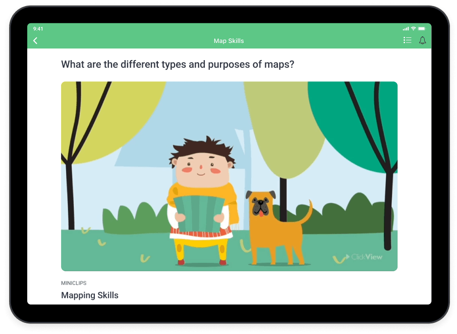 ClickView mapping skills ipad