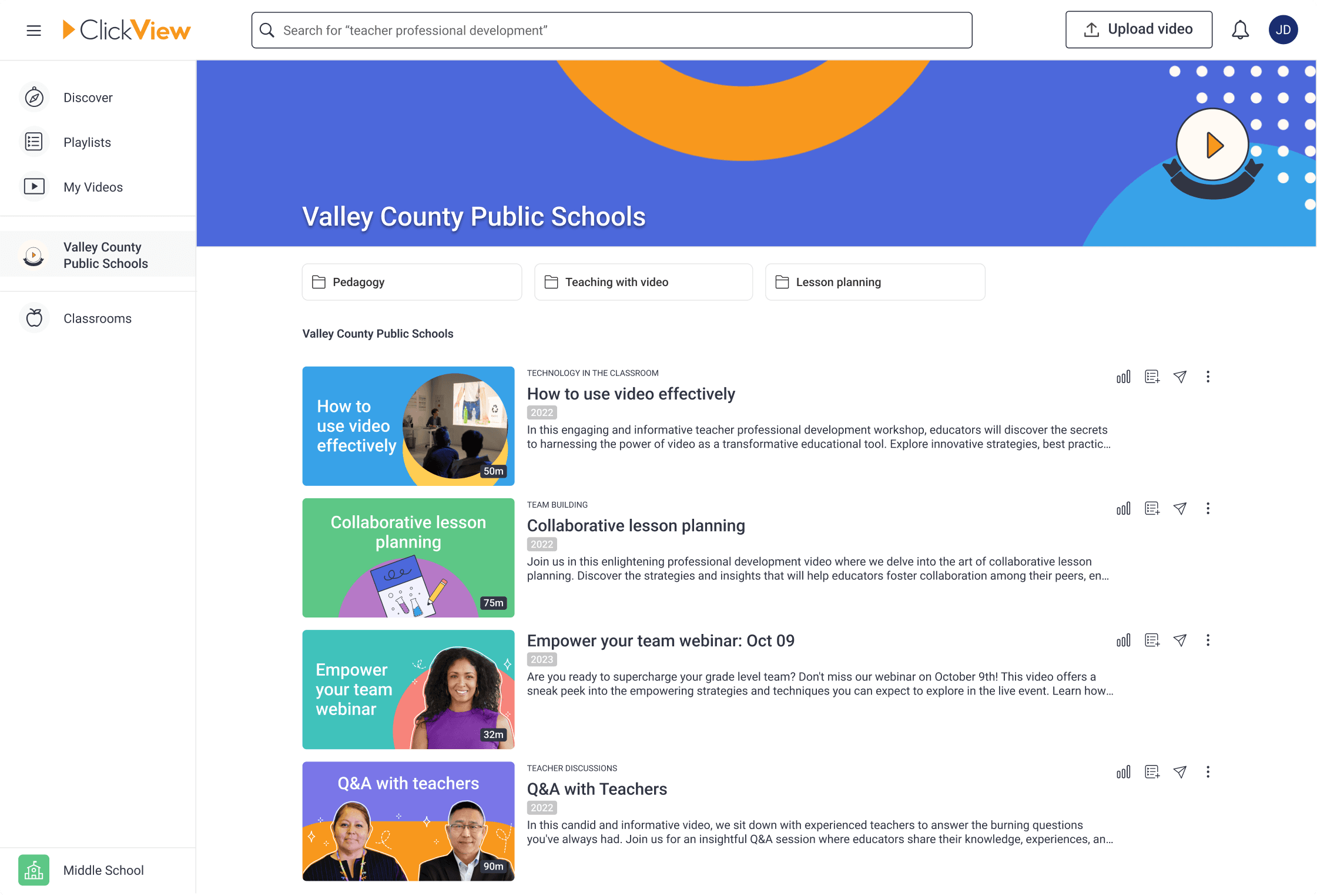 ClickView Centralised library