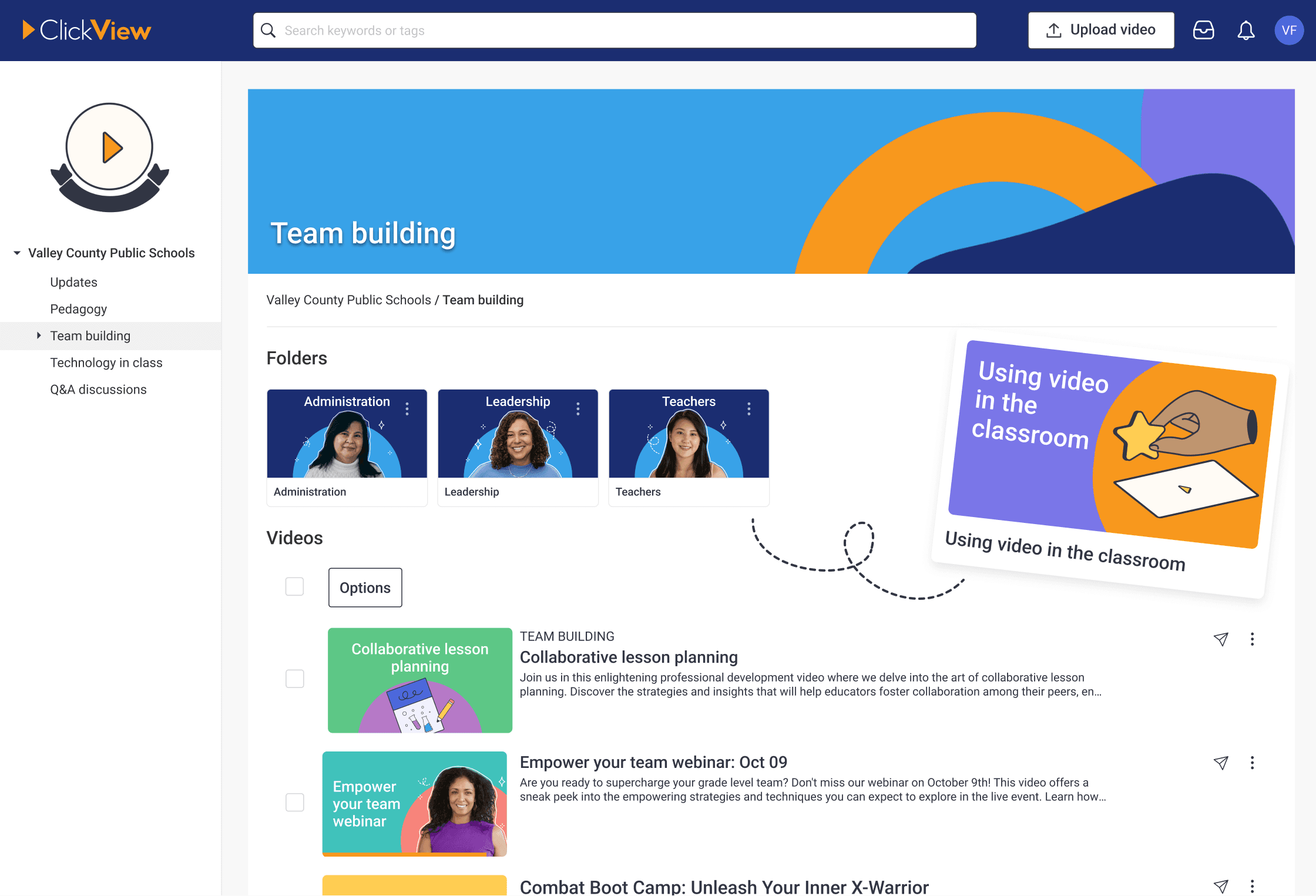 ClickView Analytics for district screenshot
