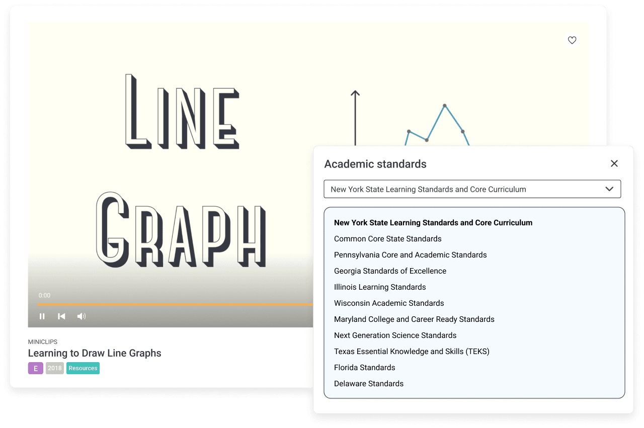 ClickView aligned to academic standards feature