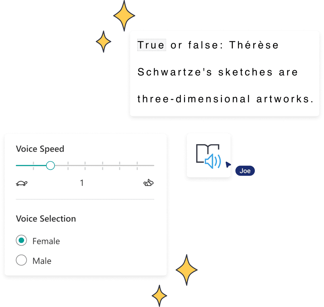 ClickView Immersive reader options