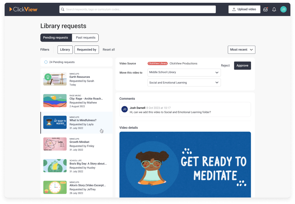 ClickView shared libraries permissions feature