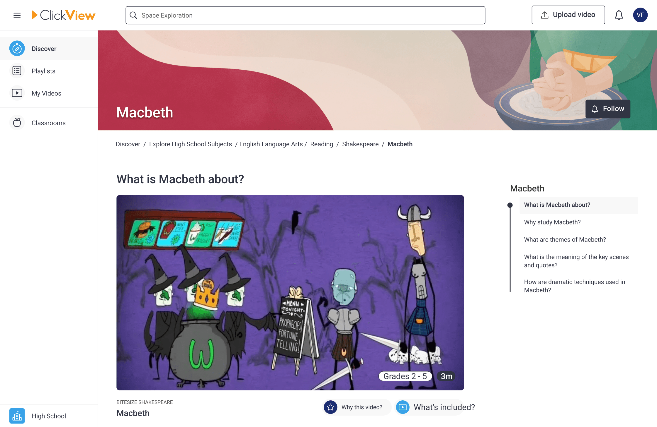 ClickView macbeth topic