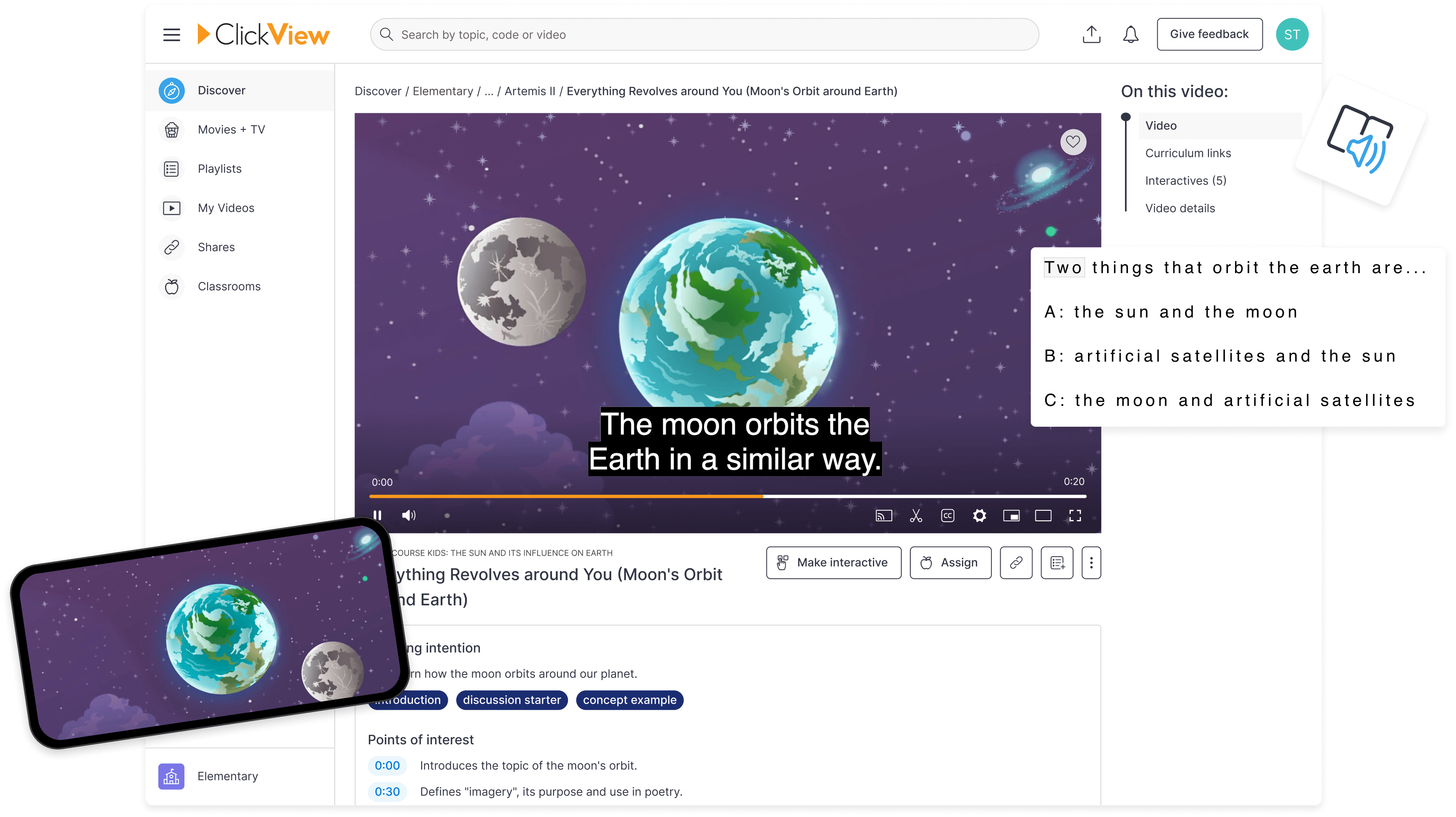 Accessibility features in ClickView