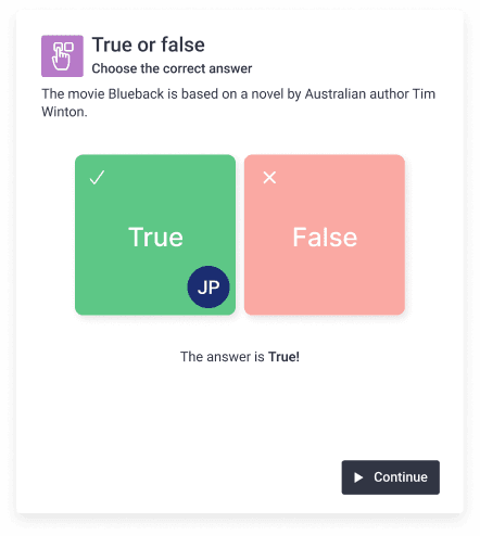 True or false interactive slide in